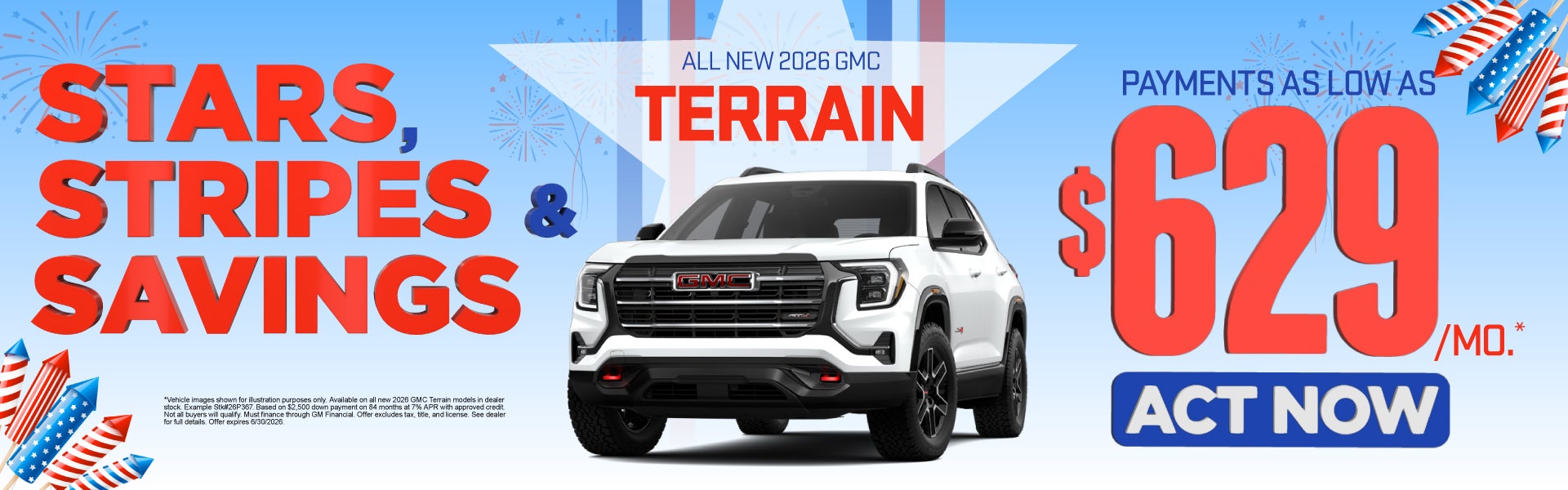 New 2026 GMC Terrain	Payments As Low As $629/Month*