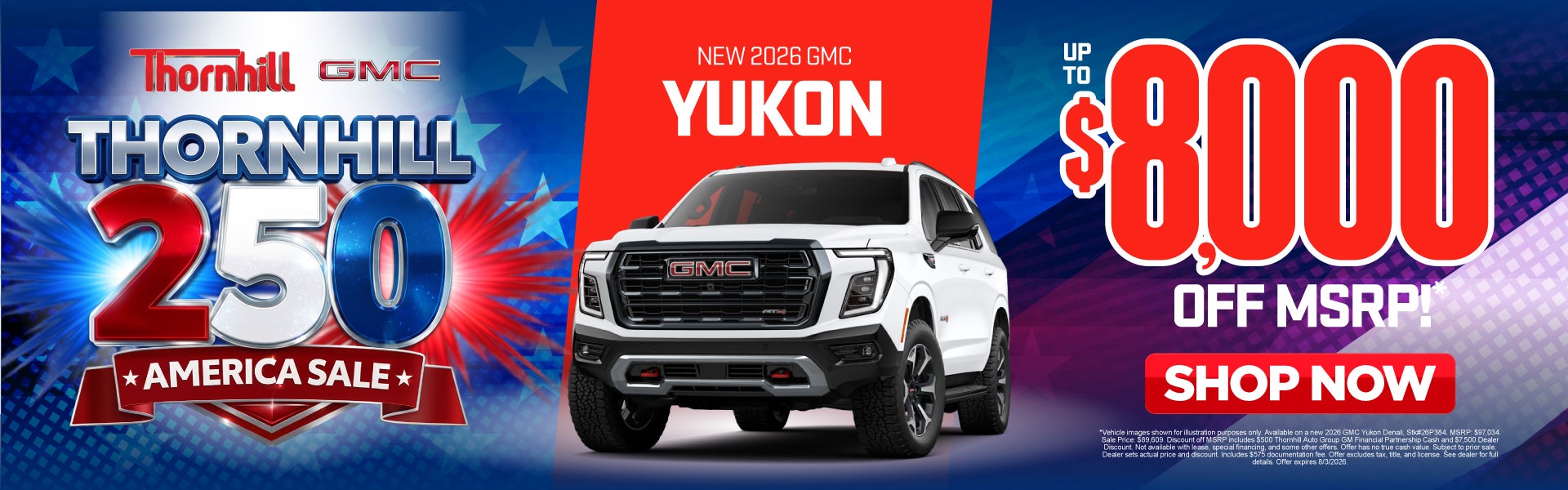 New 2026 GMC Yukon	Up to $8,000 Off MSRP!*
