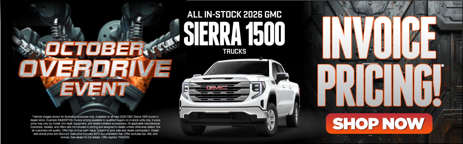 All In-Stock 2026 GMC Sierra 1500 Trucks	Invoice Pricing!*
